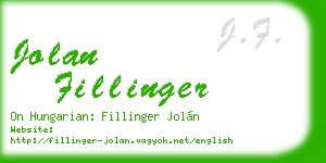 jolan fillinger business card
